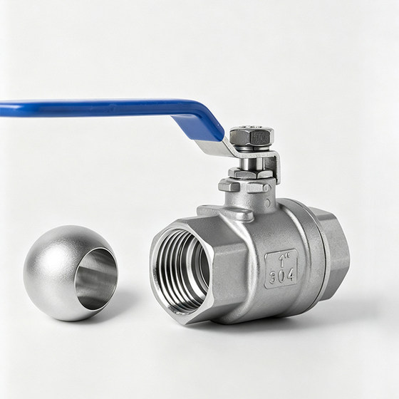 Stainless steel internal threaded ball valve two-piece switch