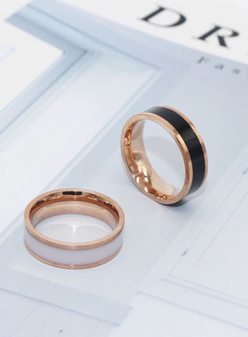 时尚窄版陶瓷戒指情侣礼物