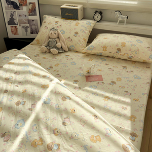 奶fufu纯棉儿童床单单人全棉床笠可配