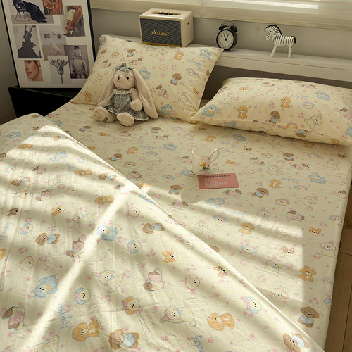 奶fufu可爱儿童纯棉床单单件100%全棉宿舍被单人床笠可配三四件套 - 图3