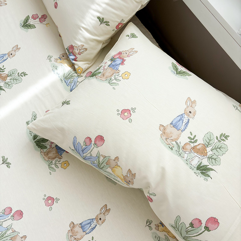 花园兔可爱儿童纯棉床单单件全棉学生宿舍被单1.5床笠可配3四件套,淘宝优惠券,粉丝福利购,淘宝优惠卷
