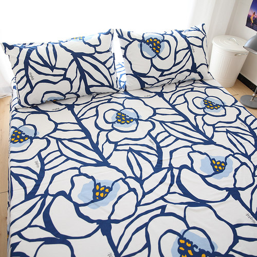 花自由100全棉斜纹床单被单单件1.8m1.5米床纯棉床上用品支持定做 - 图0