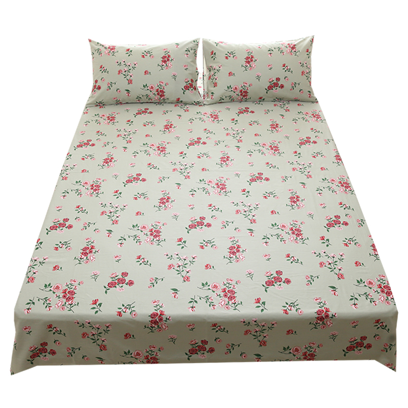 绿底玫瑰纯棉床单床笠单件全棉被罩枕套可搭配四件套全店支持定做 - 图3