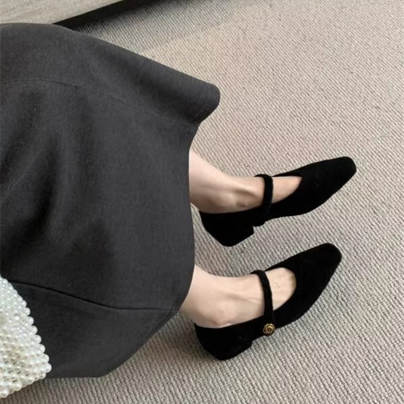 灰色毛呢法式气质低跟毛毛单鞋女2025新款仙女晚风加绒玛丽珍鞋,淘宝优惠券,粉丝福利购,淘宝优惠卷