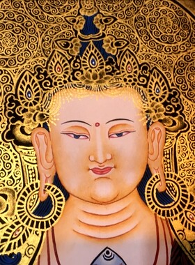 四臂观音唐卡尼泊尔手绘唐卡挂画观音菩萨装饰画客厅唐卡装饰画