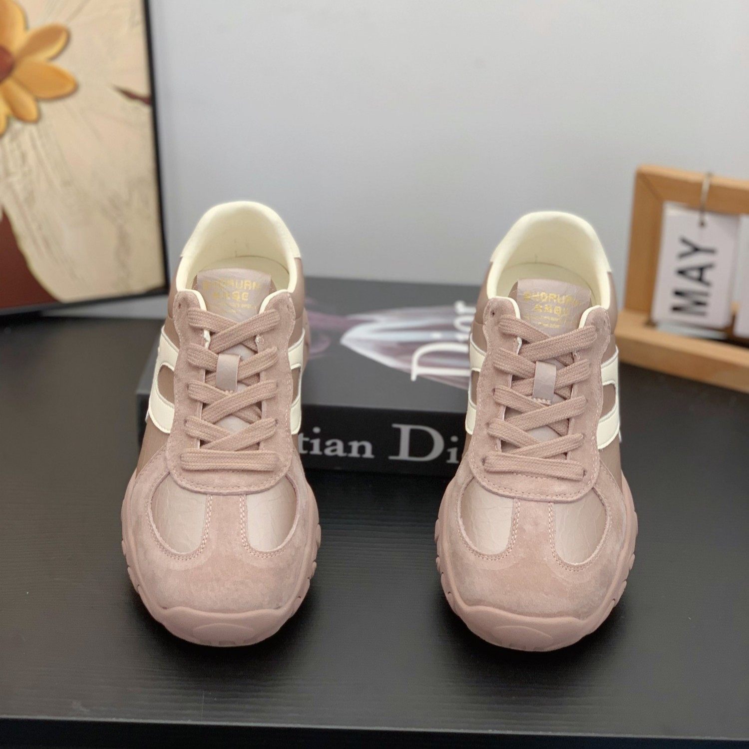 真皮时尚炸街德训鞋女2026春季新款百搭平底阿甘鞋显脚小运动跑鞋,淘宝优惠券,粉丝福利购,淘宝优惠卷