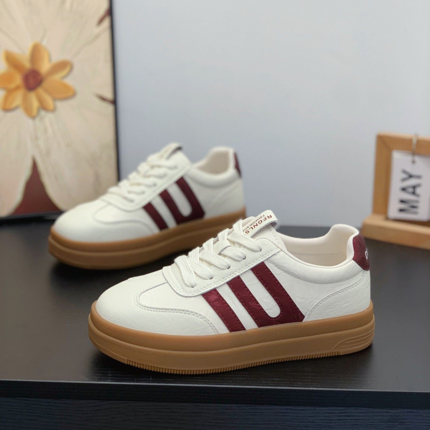 复古真皮德训鞋女2026春季新款百搭小白鞋爆款平底通勤休闲阿甘鞋,淘宝优惠券,粉丝福利购,淘宝优惠卷