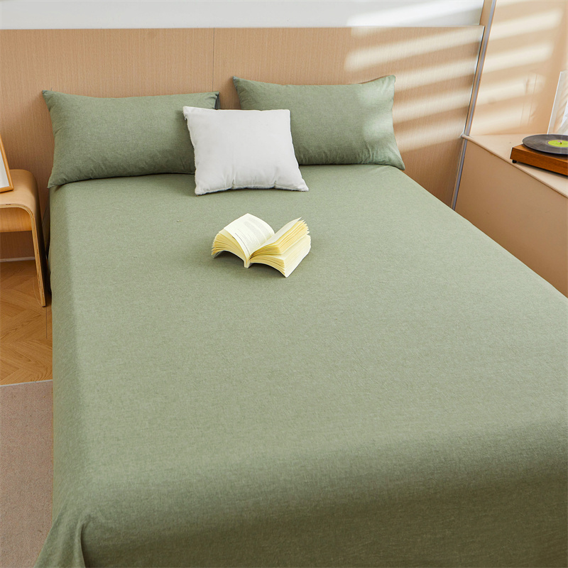 红豆床单单件纯棉100全棉水洗学生单人床被单纯色宿舍枕套2三件套