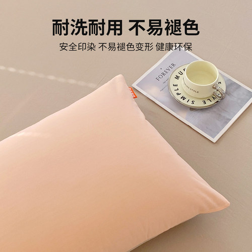 红豆全棉水洗棉枕套单个纯棉枕芯枕头内胆套纯色女士一对装四季用 - 图3