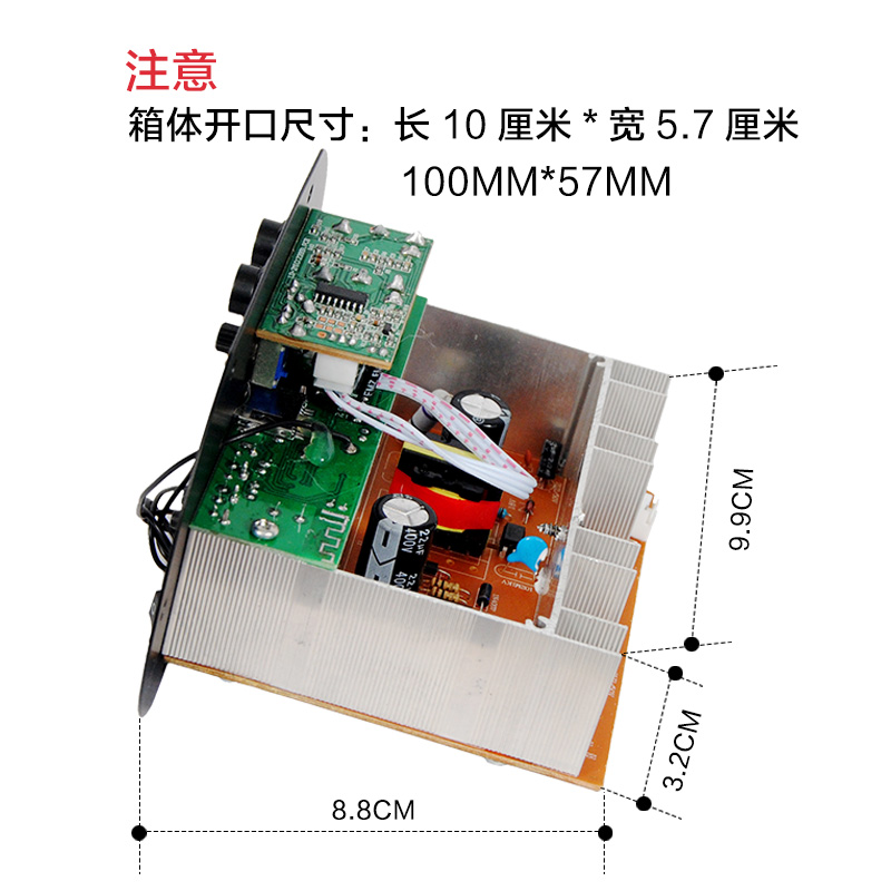 双话筒大功率蓝牙功放板12V24V220V低音炮功放板音箱主板内置蓝牙 - 图0