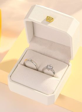 仿真情侣钻戒一对结婚对戒可调节