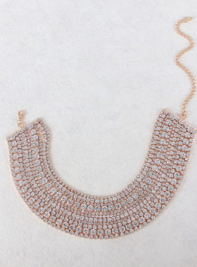 多排水钻闪钻全钻项链