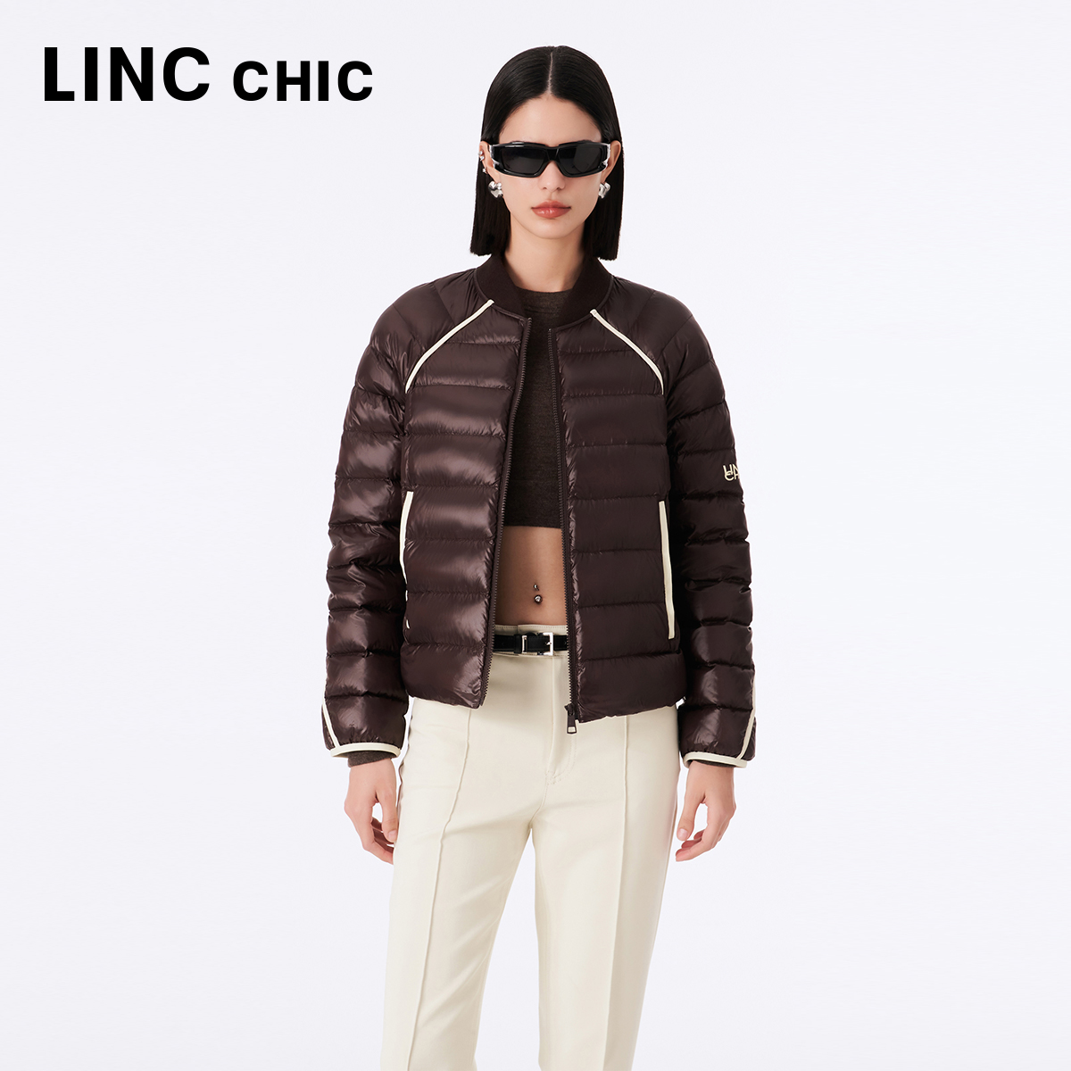 LINCCHIC金羽杰短款轻薄羽绒服女2023新款机能感超轻便携外套1225