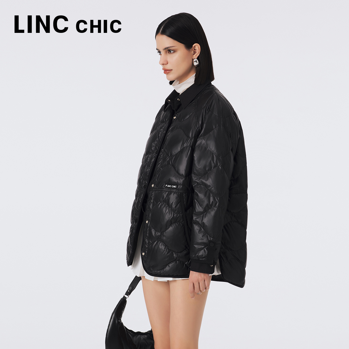 LINCCHIC金羽杰短款轻薄羽绒服女2023新款外套女秋冬款Y23802325