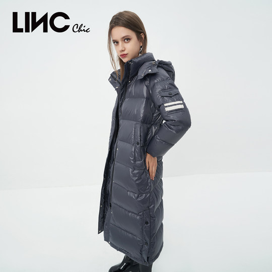 LINCCHIC金羽杰羽绒服女款冬季修身款超长款羽绒服女Y22808191