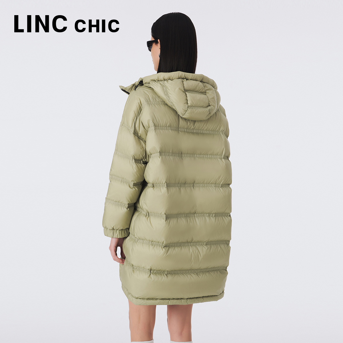 LINC金羽杰中长款轻薄羽绒服女冬季2023新款机能外套女秋冬款6228