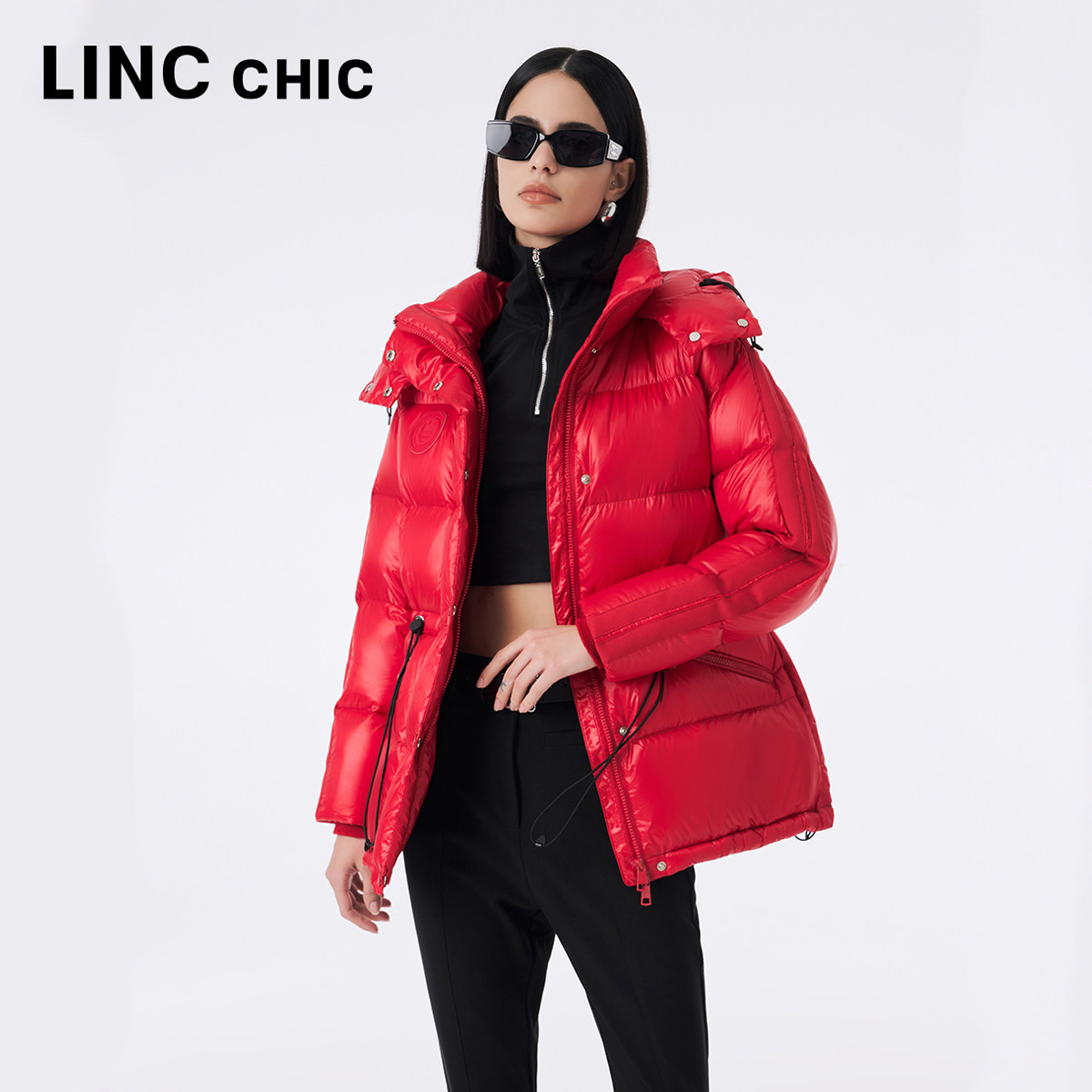 LINCCHIC金羽杰短款羽绒服女款冬季新款超轻亮彩面包服羽绒服2325