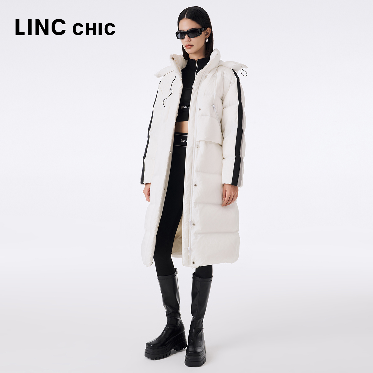 【明星同款】LINCCHIC金羽杰长款羽绒服女冬季2023新款鹅绒轻体