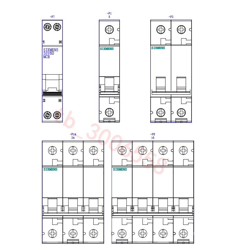 EPLAN部件库西门子空开断路器5SY65 5SY6窗口宏2D/3D宏edz元件ema-图1