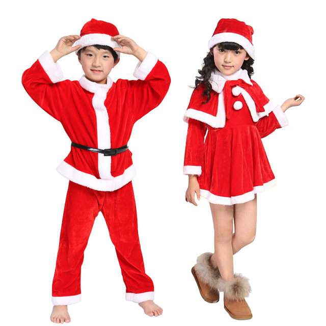 圣诞老人服装老爷爷公公演出衣服男女士圣诞节装饰品成人儿童套装