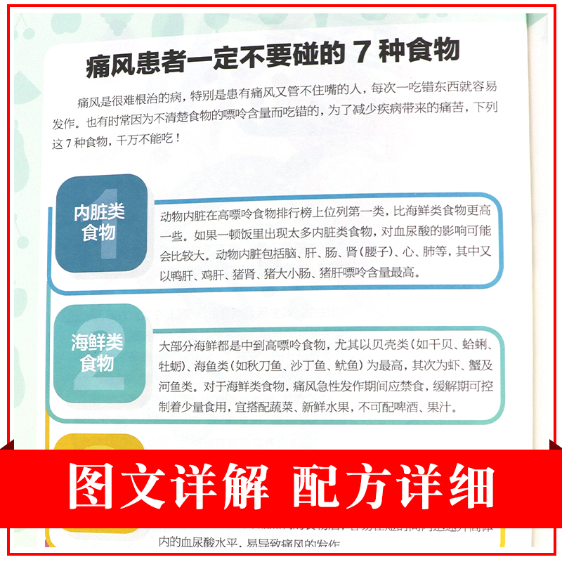 降低嘌呤尿酸的痛风巧吃法痛风书籍吃出健康吃什么膳食药膳指南食品调理食疗养生营养救命饮食健康降尿酸食谱让尿酸不在高远离你-图1