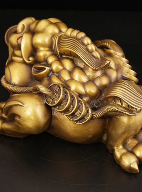 霸王金蟾铜金蟾摆件三足金蟾独角铜金蟾铜器批发家居工艺品摆件