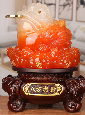 金蟾摆件树脂工艺品开业创意礼品家居办公室装饰品一件代发