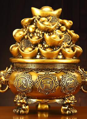 招财聚宝盆元宝存钱罐摆件客厅酒柜聚财店铺办公室乔迁开业礼品