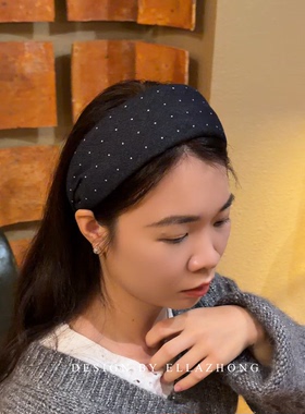 超好搭配~EllaZhong波点发箍深灰