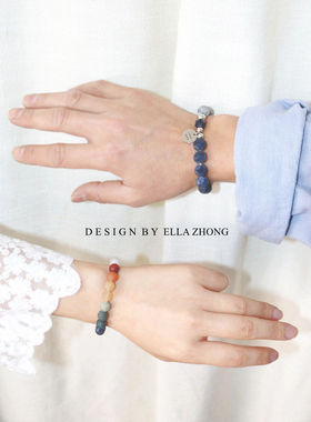 星球韩国百搭雾面天然石手饰品