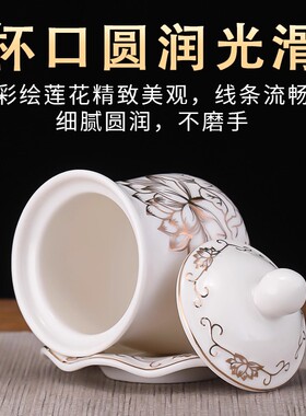 陶瓷供水杯家用上供莲花贡水杯供奉菩萨圣水杯佛堂供杯观音净水杯
