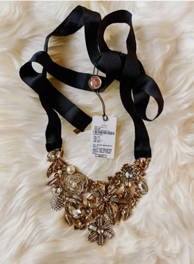 马T奴阿*丹*娜家豪华项链金色蓝色白色女士时尚饰品流行首饰2024