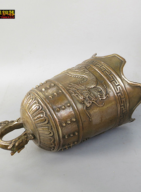 双龙钟铜钟铜铃铛寺庙屋檐挂钟龙纹钟平安钟风水摆件铜器家用铜钟