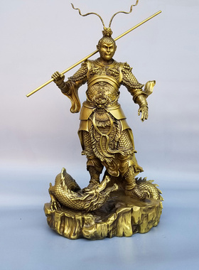 齐天大圣铜像室内黄铜工艺摆件