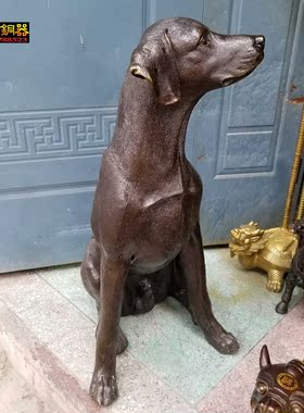 罗威纳犬一比一大号铜狗摆件