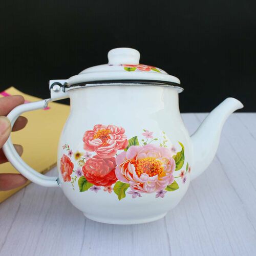 搪瓷小油壶花色壶韩雅壶茶水壶咖啡壶洋瓷铁小茶壶油壶酒壶凉水壶 - 图2