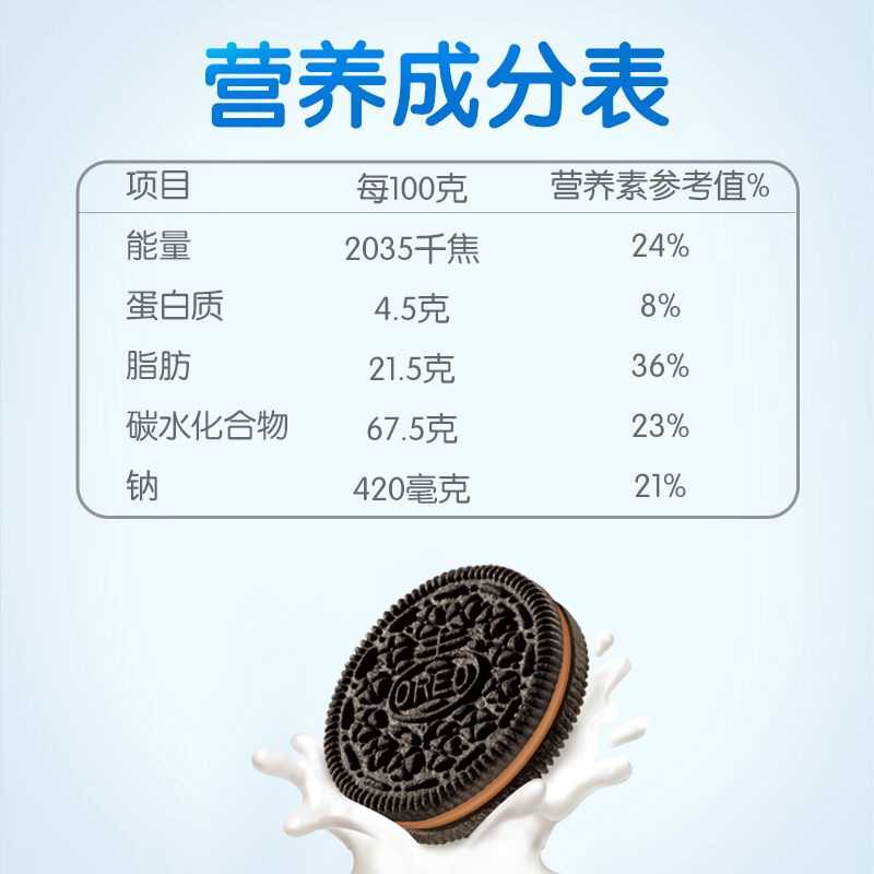 奥利奥夹心饼干巧克力味休闲食品多口味零食小吃散装500g约25包