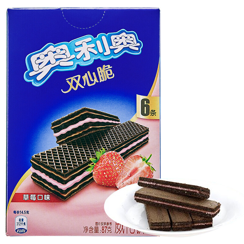 174g 亿滋奥利奥双心脆威化饼干香草巧克力草莓味休闲零食双盒 174g 亿滋奥利奥双心脆威化饼干香草巧克力草莓味休闲零食双盒