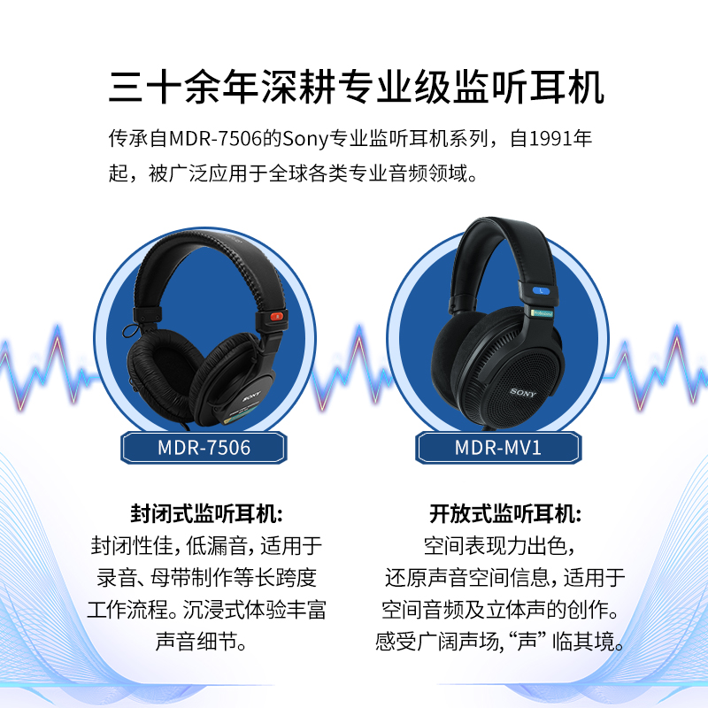 国行Sony索尼MDR-MV1专业头戴开放式监听耳机录音棚耳机顺丰包邮-图0