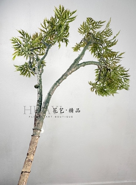 仿真松柏枝松针枝条绿植假树室内客厅装饰摆件家居造景植物