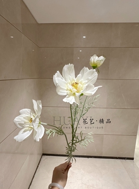 白色格桑花小雏菊仿真花单支花海装饰轻奢假花森系造景素材