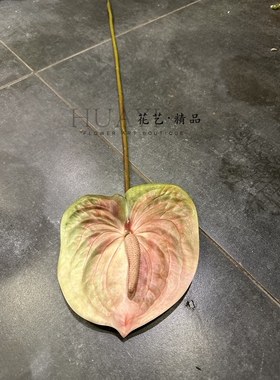 花艺精品仿真粉掌红掌单只