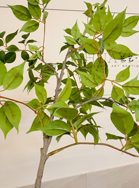 仿真叶材乌桕叶榕树盆栽绿植室内装饰摆件现代简约家居仿真花假树