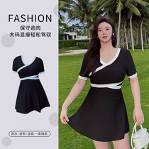 Big Code Swimsuit Woman Micro Fat Conservative Fat Mm Shade Flesh Lean Pure Desire Wind Split Harness Flat Angle Pants Spa Swimsuit