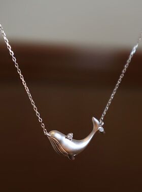 时尚个性鲸鱼项链女生气质轻奢毛衣锁骨链高级设计感小众吊坠潮