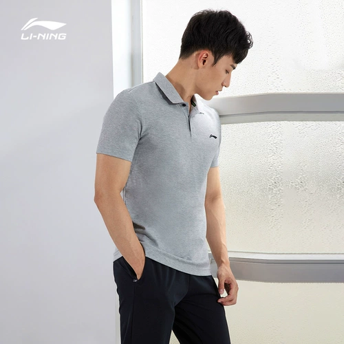 Li Ning, футболка polo, спортивная быстросохнущая летняя футболка с коротким рукавом для спортзала для отдыха, короткий рукав