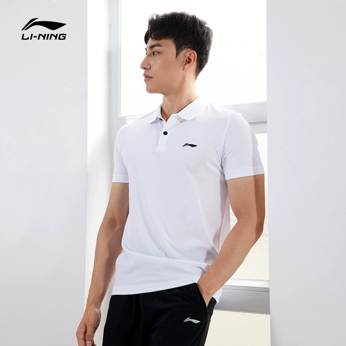 Li Ning, футболка polo, спортивная быстросохнущая летняя футболка с коротким рукавом для спортзала для отдыха, короткий рукав