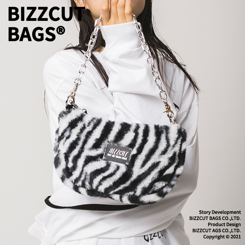 别闹BIZZCUT斑马包奶牛包朋克摇滚链条包毛绒包y2k挎包小众酷女孩