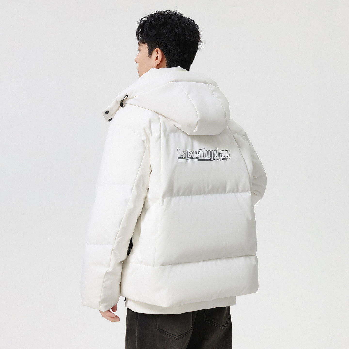 hansca石墨烯发热保暖连帽羽绒服男2025冬季新款90白鸭绒黑色外套,淘宝优惠券,粉丝福利购,淘宝优惠卷