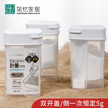 Japan LEC powder containing bottle Small suplay detergent citric acid with lid Deposit bottle Double opening Measure 230ml